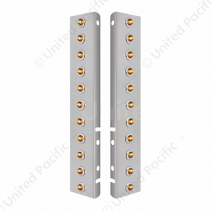 SS Front Air Cleaner Bracket With Twenty 2X 2 LED 3/4" Mini Lights & Stainless Bezels For Peterbilt