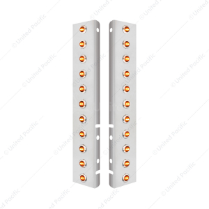 Stainless Front Air Cleaner Bracket With Twenty 2X 3 LED 3/4" Mini Lights & Stainless Bezels For Pet