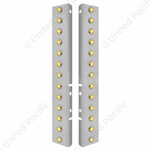 SS Front Air Cleaner Bracket With 26X 3 Amber Hi/Lo LED 3/4" Mini Crystal Lights & SS Bezels For Pet
