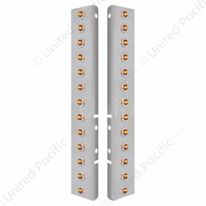 Stainless Front Air Cleaner Bracket With Twenty 6X 2 LED 3/4" Mini Lights & Stainless Bezels For Pet