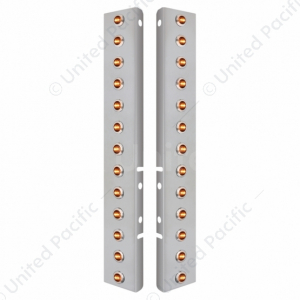 Stainless Front Air Cleaner Bracket With Twenty 6X 3 LED 3/4" Mini Lights & Stainless Bezels For Pet