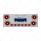 SS Rear Center Panel With Four 13 LED 4" Abyss Light & Six 4 LED 2" Lights & Bezels-Red LED/Red Lens