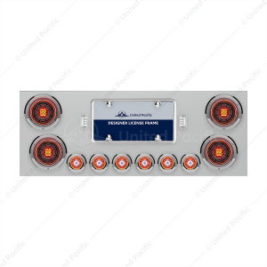 SS Rear Center Panel With Four 13 LED 4" Abyss Light & Six 4 LED 2" Lights & Bezels
