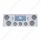SS Rear Center Panel +4X LED 4" Refl. Light & 3X LED 2-1/2" Beehive Light & Visor-Red LED/Clear Lens
