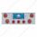 CR Rear Center Panel With 4X 12 LED 4" Reflector Lights & 3X 13 LED 2-1/2" Lights & Visors -Red LED