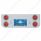 Chrome Rear Center Panel With Four 12 LED 4" Reflector Lights & Visors - Red LED/Red Lens