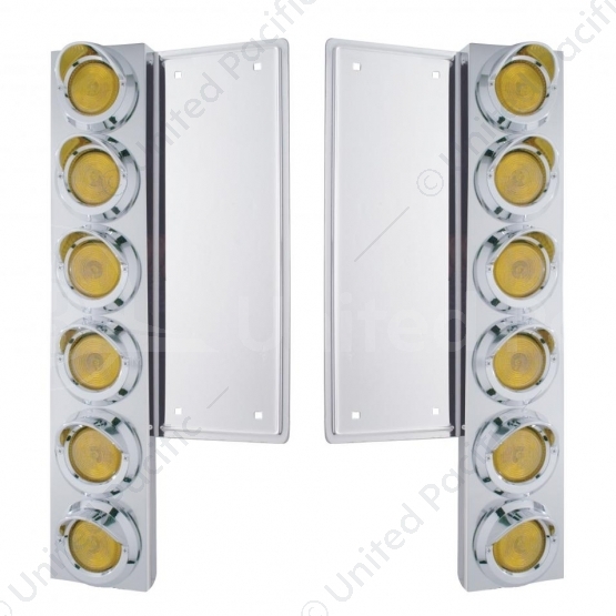 Front Air Cleaner Kit With Twelve 2" Flat Light & Visor For Freightliner