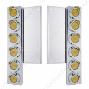 Front Air Cleaner Kit With Twelve 2" Flat Light & Visor For Freightliner