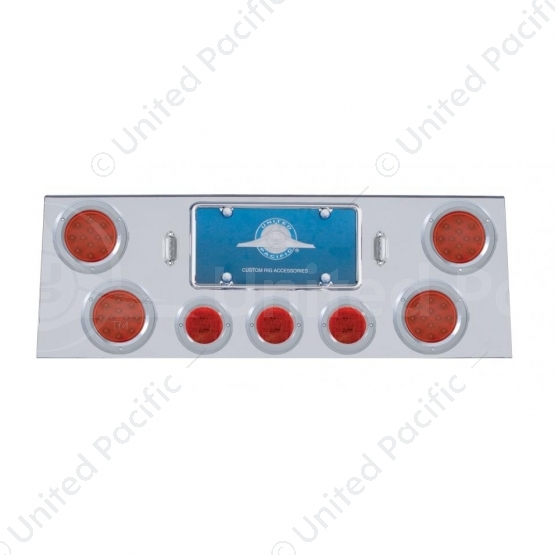 SS Rear Center Panel With 4X 12 LED 4" Reflector Light & 3X 13 LED 2.5" Light & Bezel -Red LED & Len