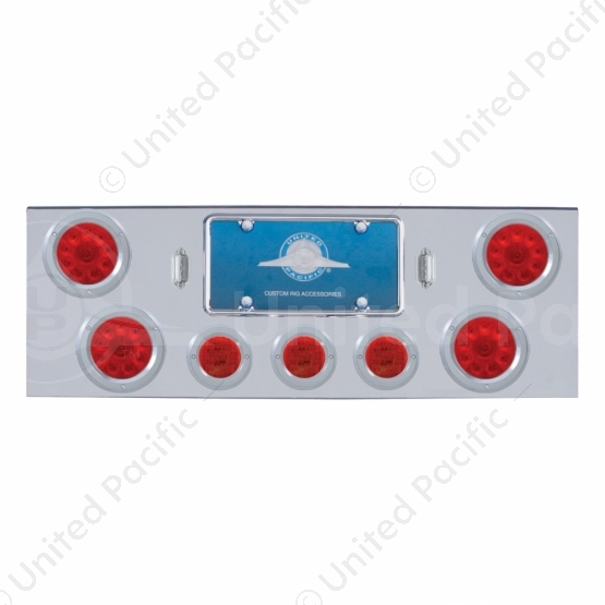 CR Rear Center Panel With 4X 10 LED 4" Lights & 3X 13 LED 2.5" Lights & Bezel -Red LED & Lens