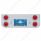 Chrome Rear Center Panel With Four 10 LED 4" Lights & Bezels - Red LED/Red Lens
