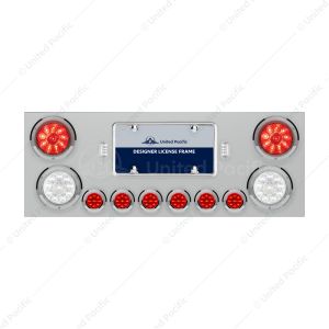 SS Rear Center Panel With 2X 10 LED 4" Lights, 2X 20 LED 4" Lights & 6X 9 LED 2" Lights -Red LED & L