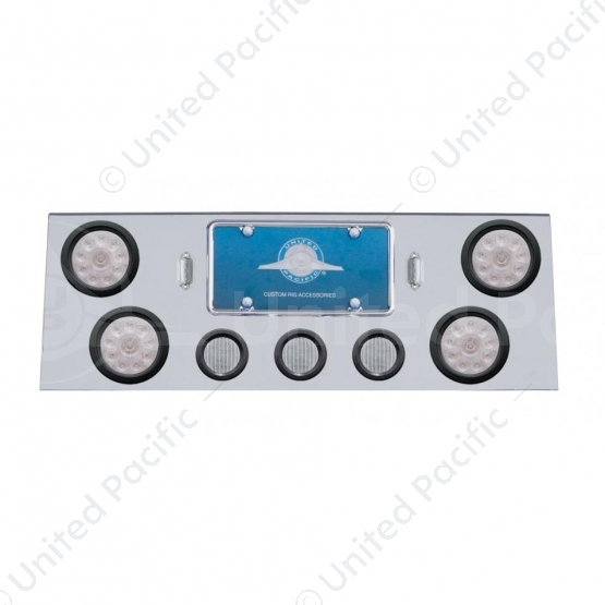 SS Rear Center Panel With 4X 10 LED 4" Lights & 3X 13 LED 2.5" Lights -Red LED/Clear Lens