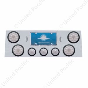 Stainless Rear Center Panel With Four 10 LED 4" Lights & Three 13 LED 2-1/2" Beehive Lights