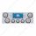SS Rear Center Panel With 4X 10 LED 4" Lights & 3X 13 LED 2-1/2" Beehive Lights -Red LED/Clear Lens