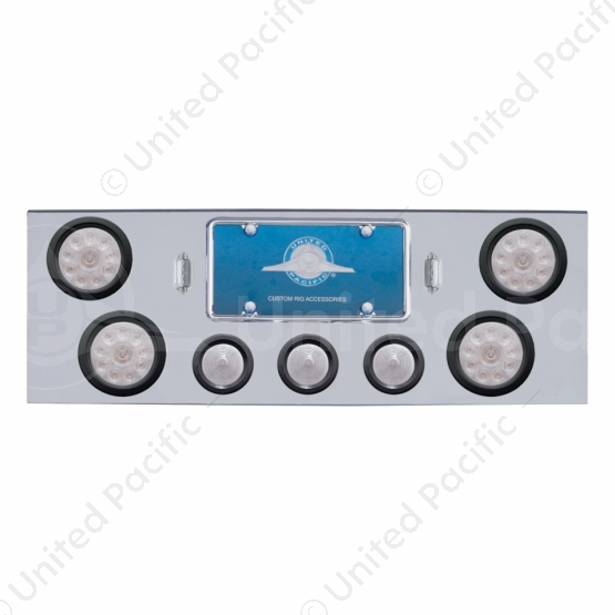 CR Rear Center Panel With 4X 10 LED 4" Lights & 3X 13 LED 2.5" Beehive Lights -Red LED/Clear Lens