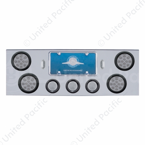 CR Rear Center Panel With 4X 12 LED 4" Reflector Lights & 3X 13 LED 2.5" Lights -Red LED/Clear Lens