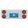 Chrome Rear Center Panel With Four 12 LED 4" Reflector Lights & Grommets - Red LED/Red Lens