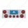 SS Rear Center Panel With 4X 7 LED 4" Reflector Lights & 3X 13 LED 2-1/2" Lights -Red LED & Lens