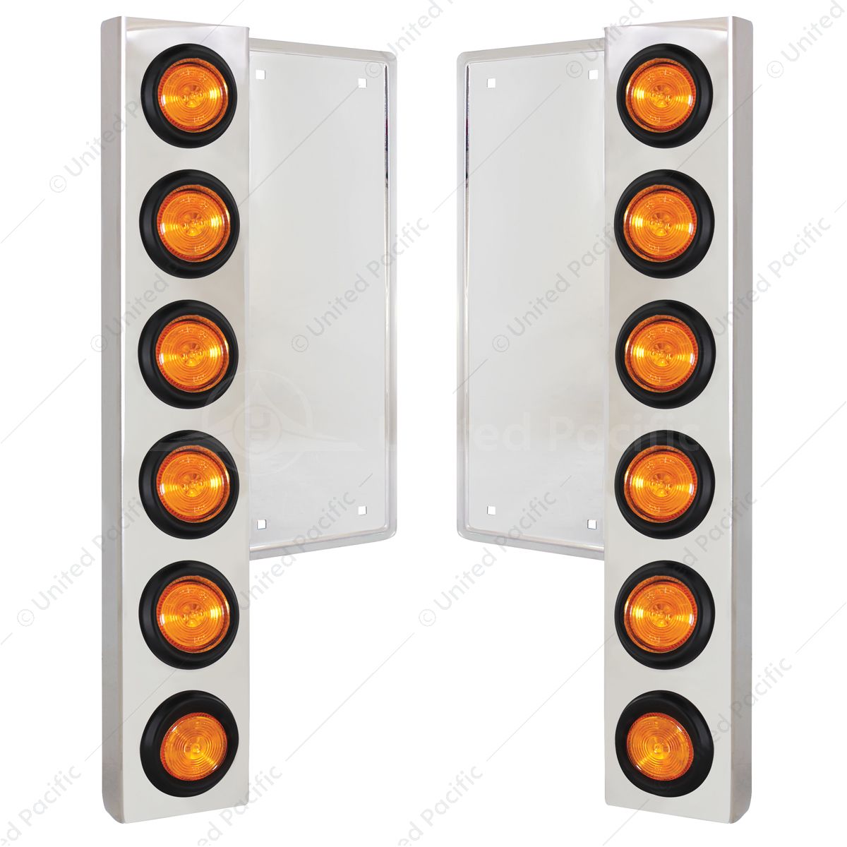 FL SS Front Air Cleaner Kit With Twelve 2" Flat Light & Grommet