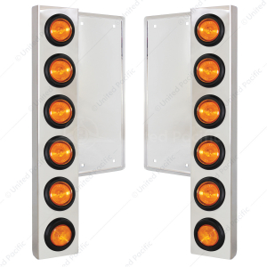 FL SS Front Air Cleaner Kit With Twelve 2" Flat Light & Grommet