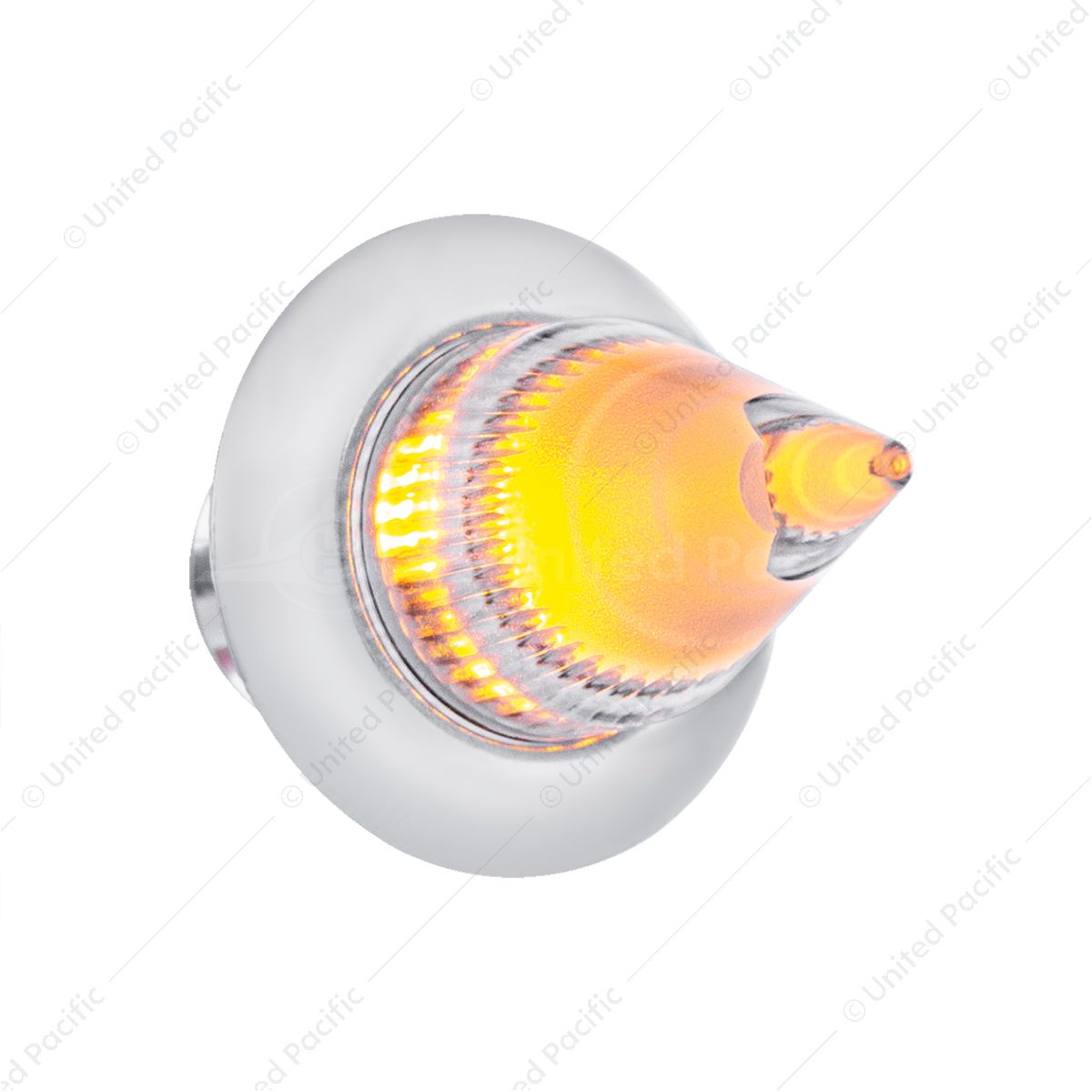 4 LED Dual Function 3/4" Mini Spike Light With SS Bezel (Clearance/Marker) - Amber LED/Clear Lens