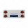 33-3/4" Stainless Rear Center Panel With 4X 13 LED 4" Abyss Lights & Visors - Red LED/Red Lens