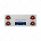 33-3/4" Stainless Rear Center Panel With 4X 13 LED 4" Abyss Lights & Visors - Red LED/Clear Lens