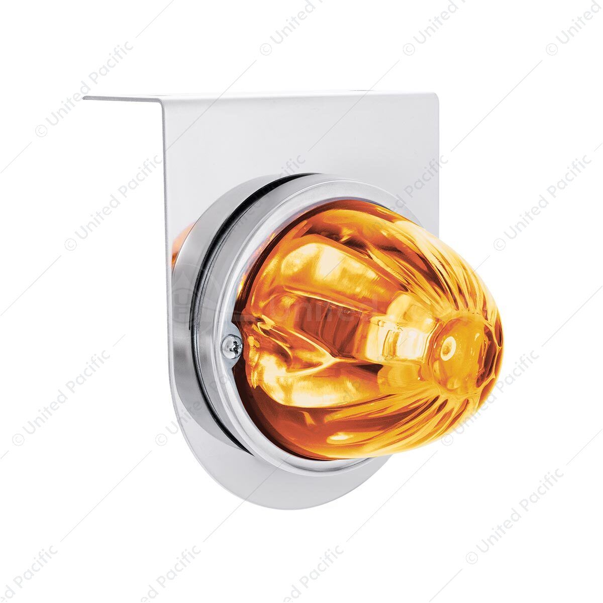 UltraBurst Glass Watermelon Light With Stainless Steel Light Bracket Kit-Amber LED/Clear Lens