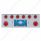 SS Rear Center Panel With Two 10 LED 4" Lights & 6X 13 LED 2-1/2" Lights & Visors -Red LED & Lens