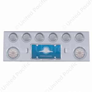 Stainless Rear Center Panel With Two 10 LED 4" Lights & Six 13 LED 2-1/2" Lights