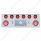 SS Rear Center Panel With 2X 7 LED 4" Reflector Light & 6X 13 LED 2-1/2" Light & Visor -Red LED & Le