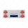 33-3/4" Stainless Rear Center Panel With Four 10 LED 4" Lights & Visors - Red LED/Red Lens
