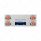 33-3/4" Stainless Rear Center Panel With Four 10 LED 4" Lights & Visors - Red LED/Clear Lens