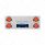 33-3/4" Stainless Rear Center Panel With Four 7 LED 4" Reflector Lights & Visors - Red LED/Red Lens