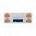 33-3/4" Stainless Rear Center Panel With Four 7 LED 4" Reflector Lights & Visors - Red LED/Clear Len