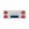 33-3/4" Stainless Rear Center Panel With Four 21 LED 4" GloLight & Visors - Red LED/Red Lens