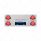 33-3/4" Stainless Rear Center Panel With Four 21 LED 4" GloLight & Visors - Red LED/Clear Lens