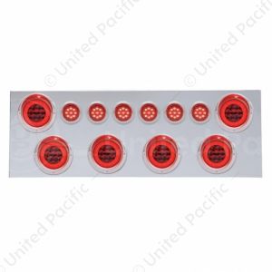 Stainless Rear Center Panel With Six 21 LED 4" GloLight & Six 9 LED 2" GloLight