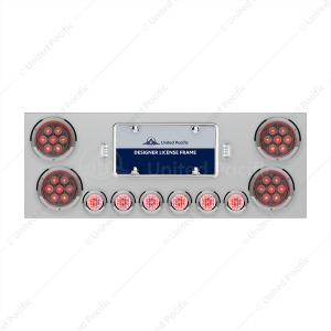 SS Rear Center Panel With Four 7 LED 4" Light & Six 9 LED 2" Light & Bezels - Competition Series