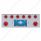 SS Rear Center Panel With Two 10 LED 4" Lights & 6X 13 LED 2-1/2" Lights & Bezels -Red LED & Lens