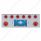 SS Rear Center Panel With 2X 7 LED 4" Reflector Light & 6X 13 LED 2-1/2" Light & Bezel -Red LED & Le