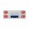 33-3/4" Stainless Rear Center Panel With Four 10 LED 4" Lights & Bezels - Red LED/Red Lens