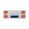 33-3/4" Stainless Rear Center Panel With Four 7 LED 4" Reflector Lights & Bezels - Red LED/Red Lens