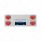 33-3/4" Stainless Rear Center Panel With Four 21 LED 4" GloLight & Bezels - Red LED/Red Lens