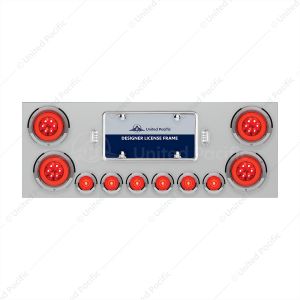 Stainless Rear Center Panel With Four 21 LED 4" GloLight & Six 9 LED 2" GloLight