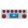 SS Rear Center Panel With 2X 10 LED 4" Lights & 6X 13 LED 2-1/2" Lights -Red LED & Lens