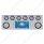 SS Rear Center Panel With 2X 10 LED 4" Lights & 6X 13 LED 2-1/2" Lights -Red LED/Clear Lens