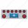 SS Rear Center Panel With 2X 7 LED 4" Reflector Lights & 6X 13 LED 2-1/2" Lights -Red LED & Lens