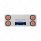 33-3/4" Stainless Rear Center Panel With Four 10 LED 4" Lights & Grommets - Red LED/Clear Lens